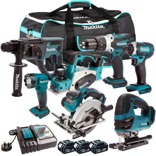 Makita 7 Piece 18V Li-ion Kit 3 x 5.0Ah Batteries MAKDEAL 50M